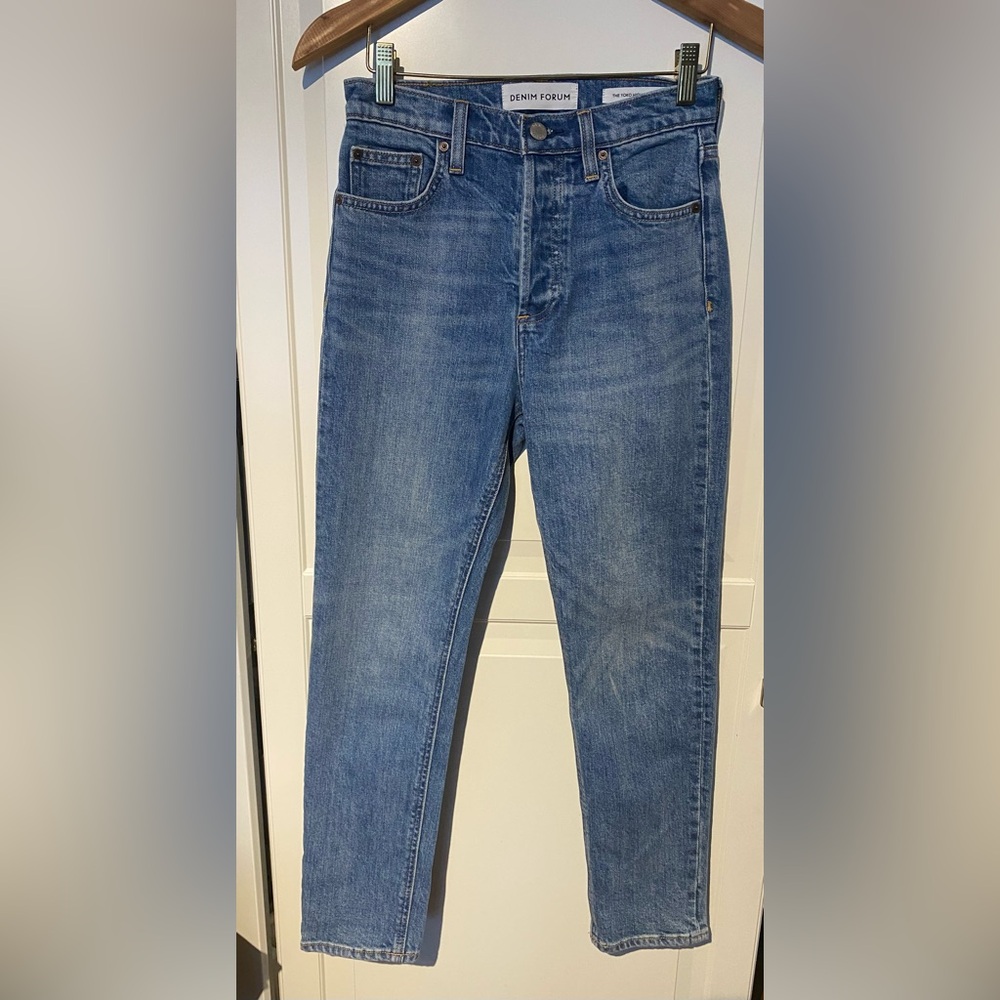 Denim Forum Jeans The Yoko High Rise Slim Blue Sz 25